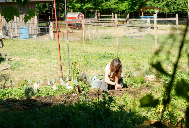 woman working in the garden