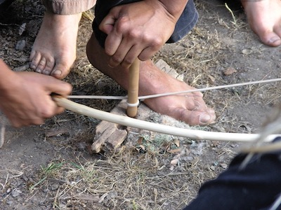 fire starting with bow